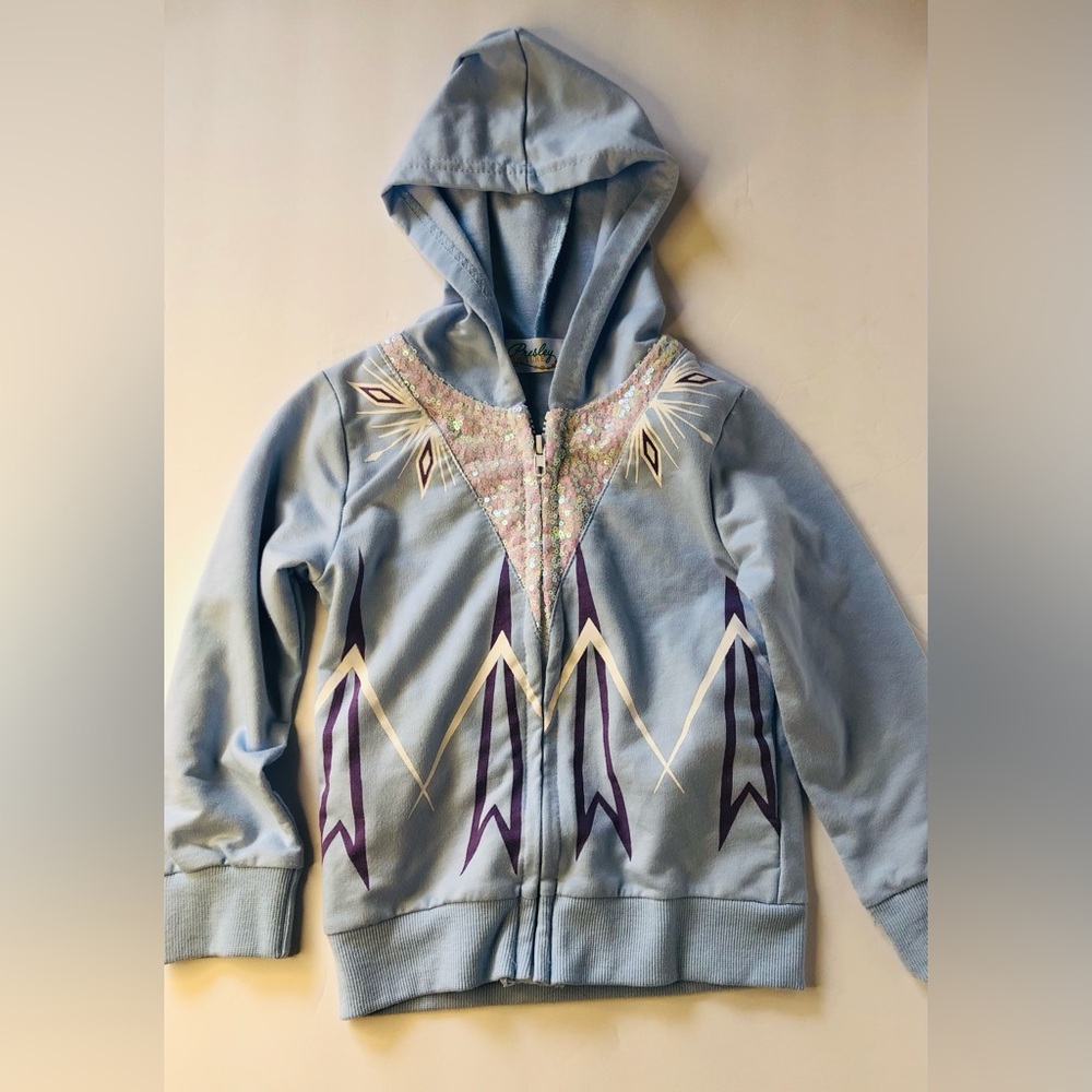 Size 18-24 Months Girl's Hoodie Sequin Blue Zipper Presley Couture